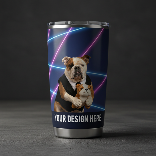 UV Printed Tumbler - Bulldog Design